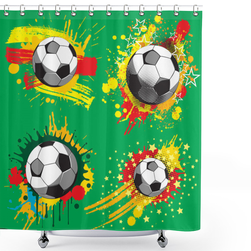 Personality  Soccer Ball Shower Curtains