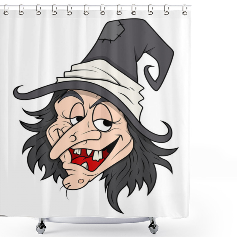 Personality  Smiling Cunning Halloween Witch Vector Shower Curtains