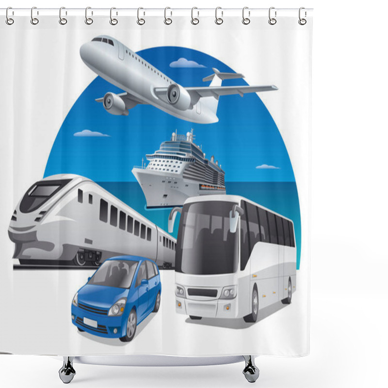 Personality  Transports For Travel Shower Curtains