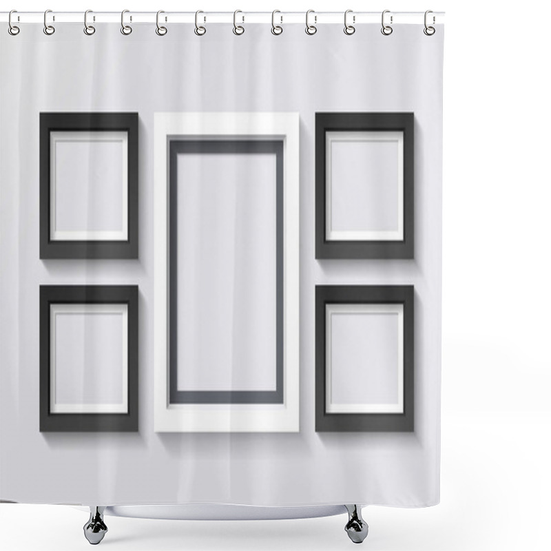 Personality  Set Of 3D Frames Design Shower Curtains