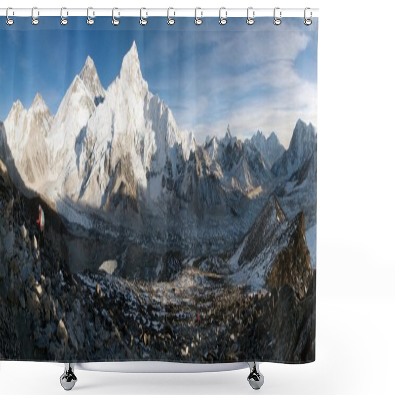 Personality  Evening View Of Mount Everest From Kala Patthar Shower Curtains