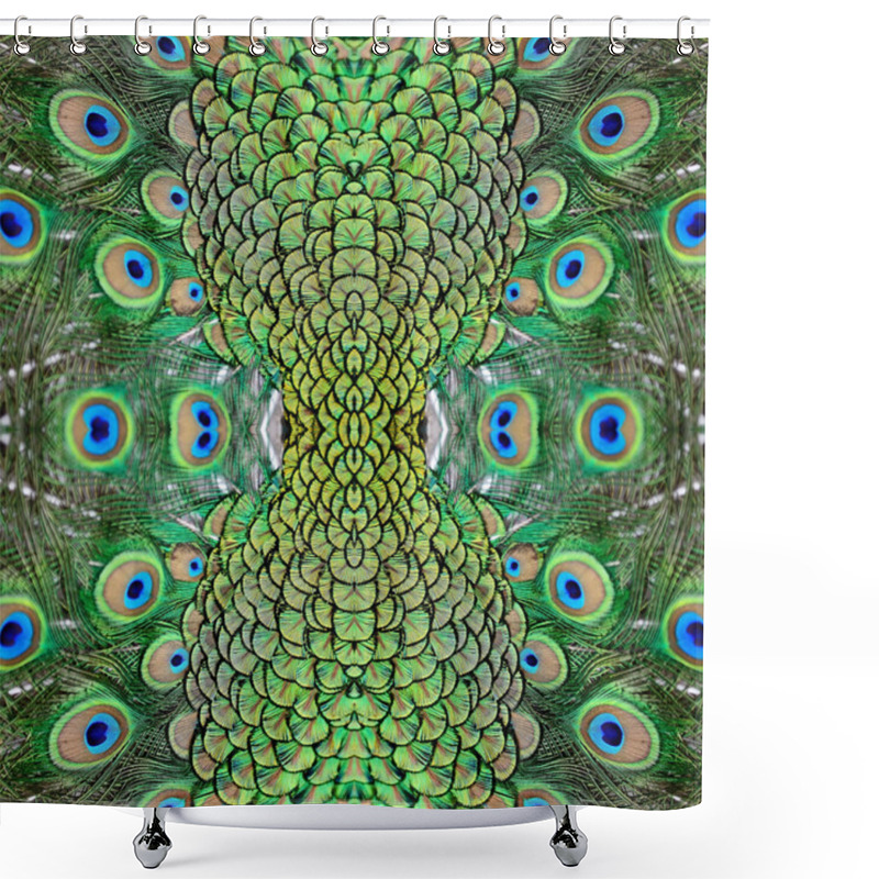 Personality  Male Green Peacock Feathers Shower Curtains