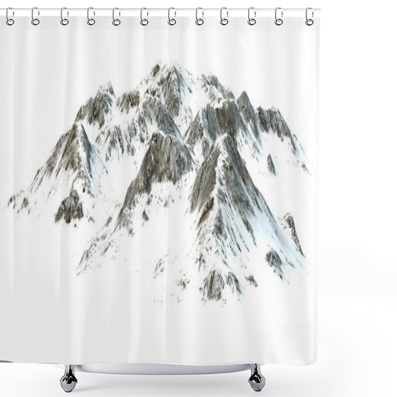 Personality  Snowy Mountains - Isolated On White Background Shower Curtains