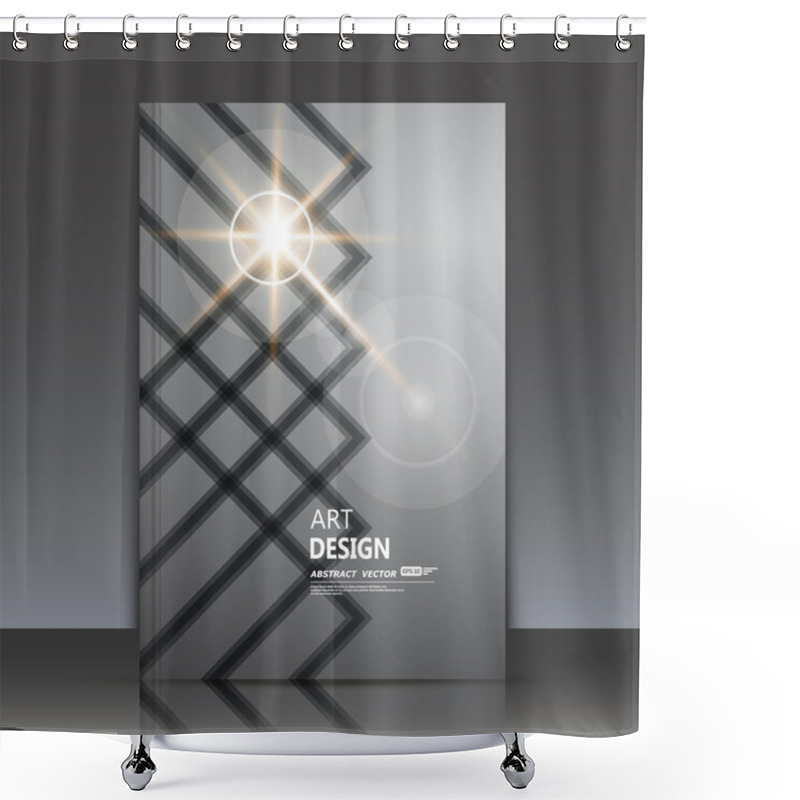 Personality  Abstract Composition, Text Frame, Round Target, Square Block Construction, Flash Shine, Lozenge Texture, Rhombus Tetragon, Quadrate Figure, A4 Brochure Title Sheet, Fiber Texture, Fancy Flier Fashion, Daily Periodical Issue, EPS1o Illustration Shower Curtains