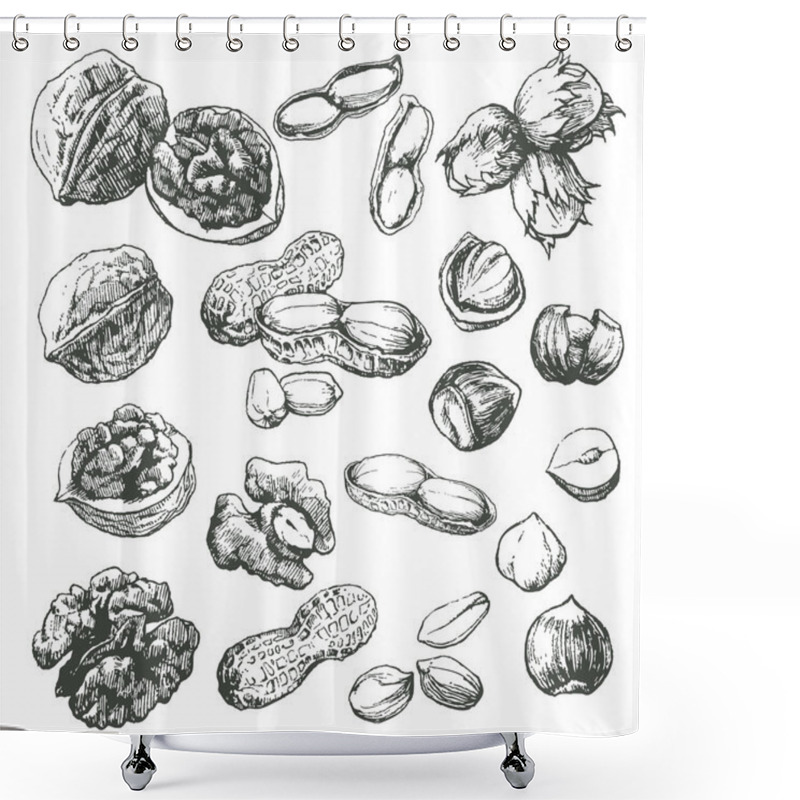 Personality  Seeds And Nuts Shower Curtains