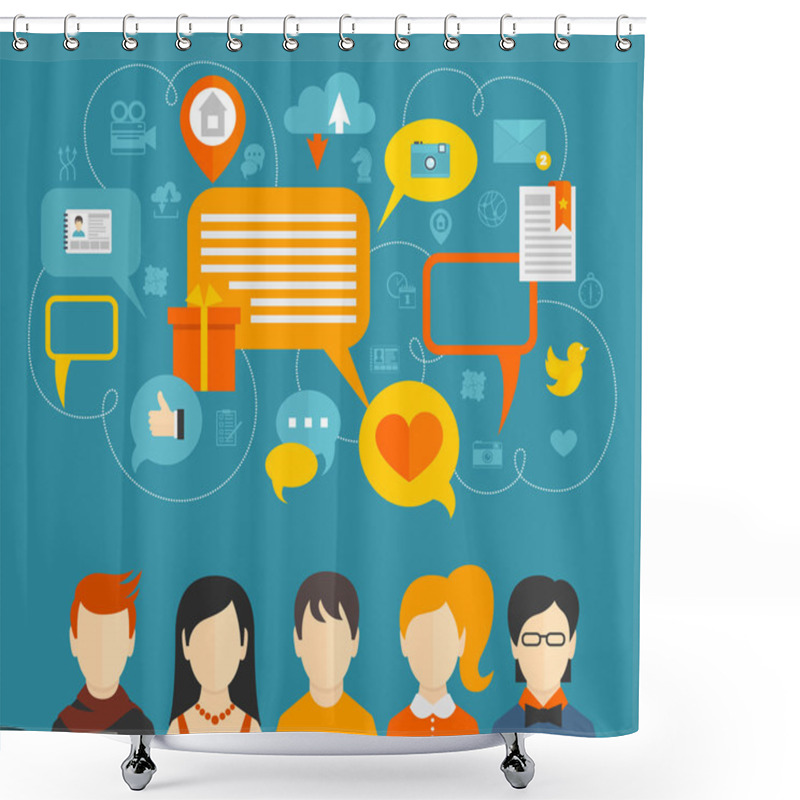 Personality  Social Media Concept Shower Curtains