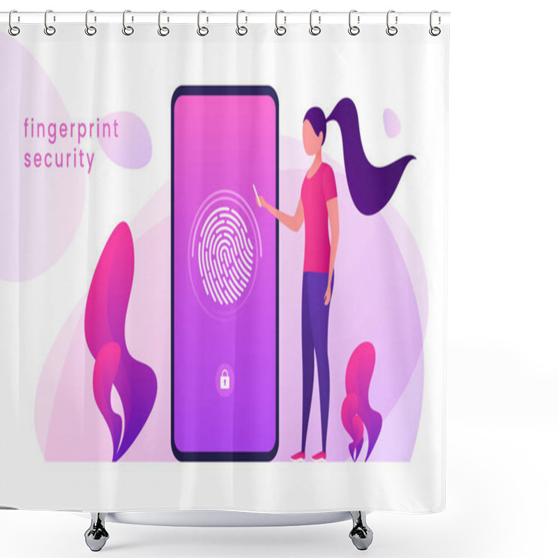 Personality  Fingerprint Recognition, Data Protection, Secure Access, User Id Shower Curtains