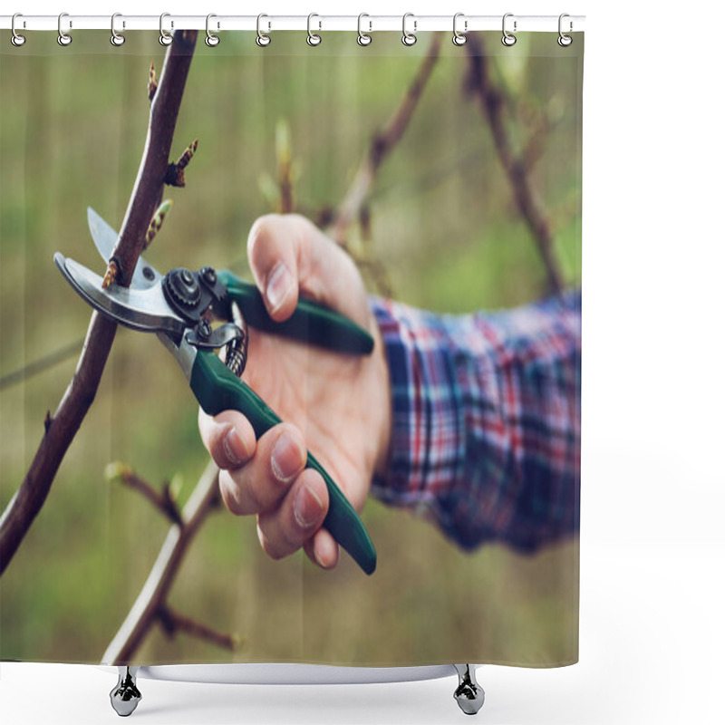 Personality  Pruning Fruit Tree Image Shower Curtains