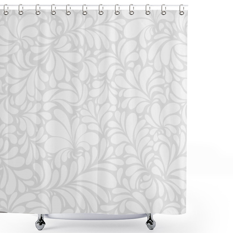 Personality  Damask Teardrop White Ornament, Seamless Pattern Shower Curtains