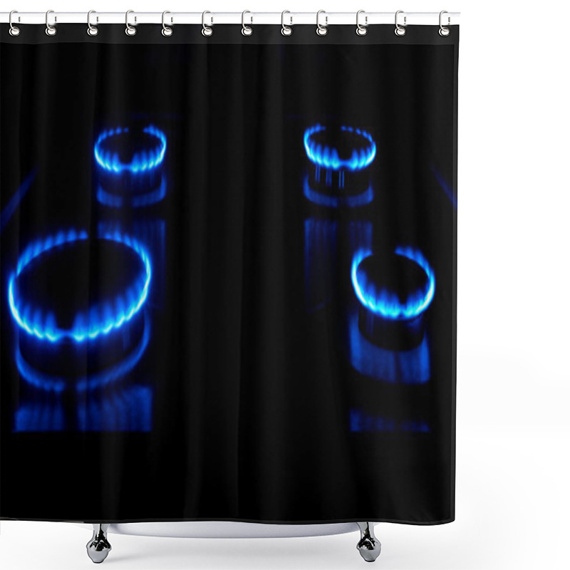 Personality  Gas Burning From A Kitchen Gas Stove Shower Curtains