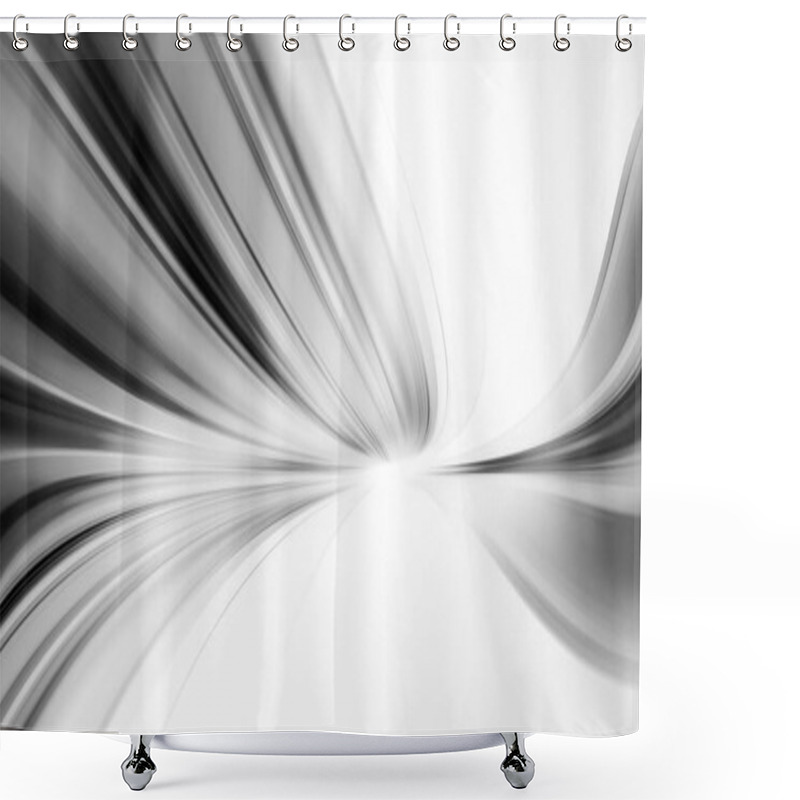 Personality  Black And White Shine Glow Blur Lines Abstract Background Shower Curtains