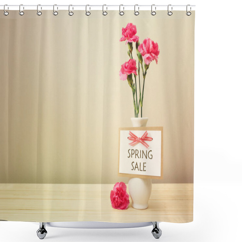 Personality  Spring Sale Card With Pink Carnations Shower Curtains