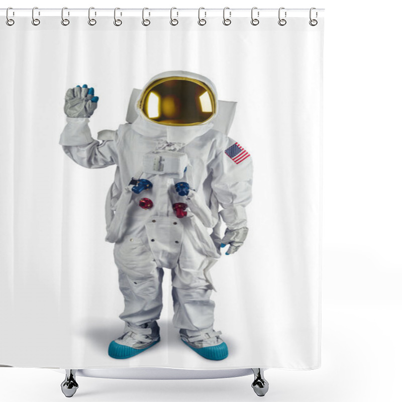 Personality  Astronaut Standing Isolated Shower Curtains