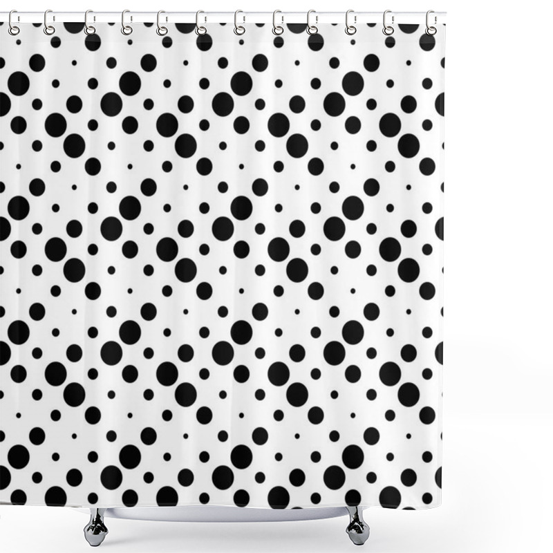 Personality  Monochrome Seamless Abstract Dot Pattern Background Design Shower Curtains