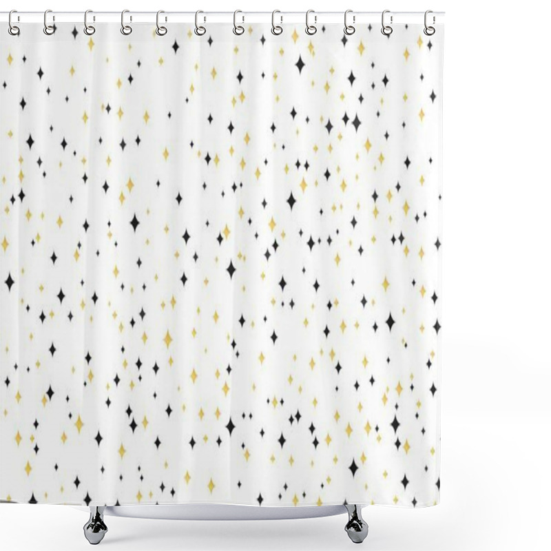 Personality  Blue And Gold Stars Background Is Available As PNG, Vector And JPG Shower Curtains