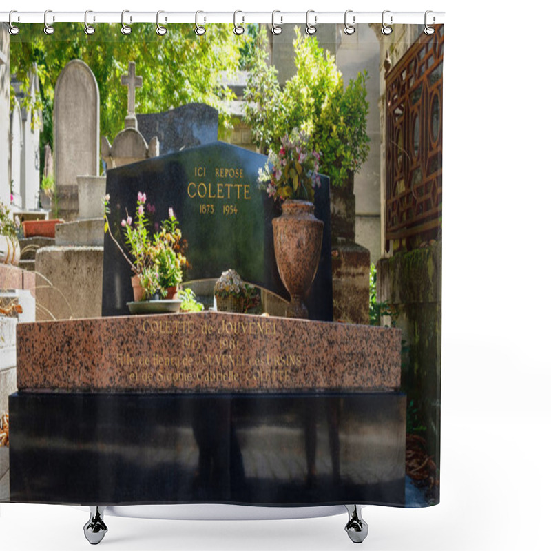 Personality  The Grave Of Colette At The Pere Lachaise Cemetery In Paris Shower Curtains