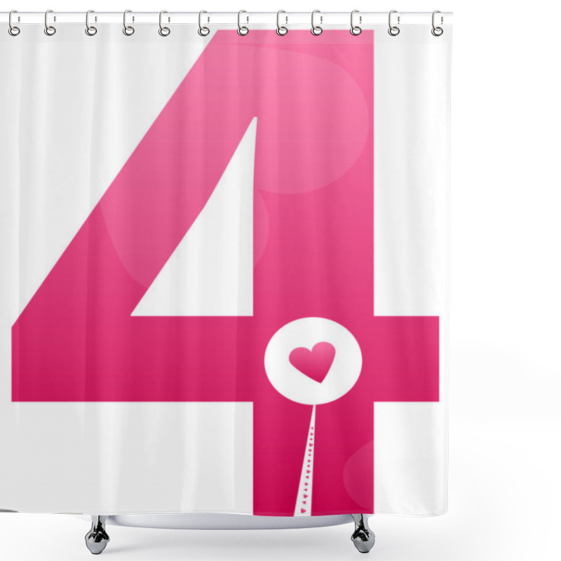 Personality  Love Number Four Shower Curtains