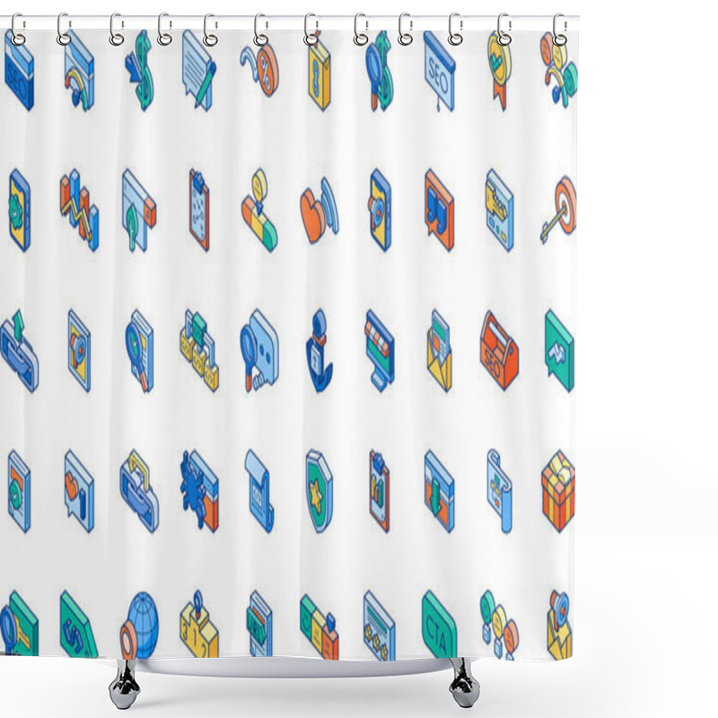 Personality  Seo Promotion Icons High-Quality Vector Icons Collection With Editable Stroke. Ideal For Professional And Creative Projects. Shower Curtains