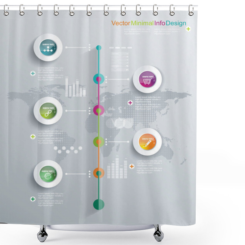 Personality  Timeline Infographics, Elements And Icons Shower Curtains