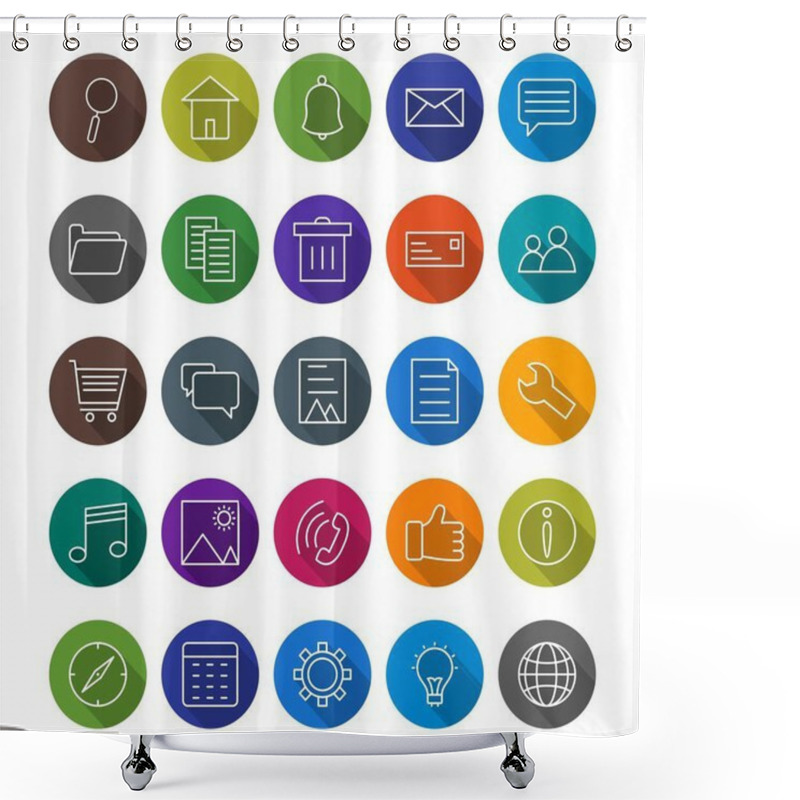 Personality  Basic UI Vector Icon Set Shower Curtains