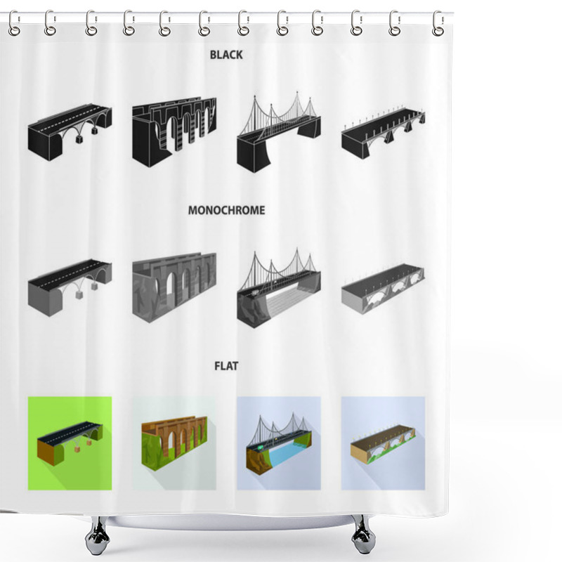 Personality  Vector Design Of Connection And Design Sign. Set Of Connection And Side Vector Icon For Stock. Shower Curtains