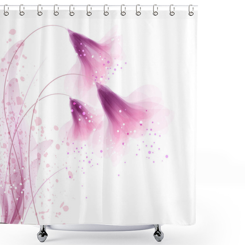 Personality  Vector Background With Flowers Shower Curtains