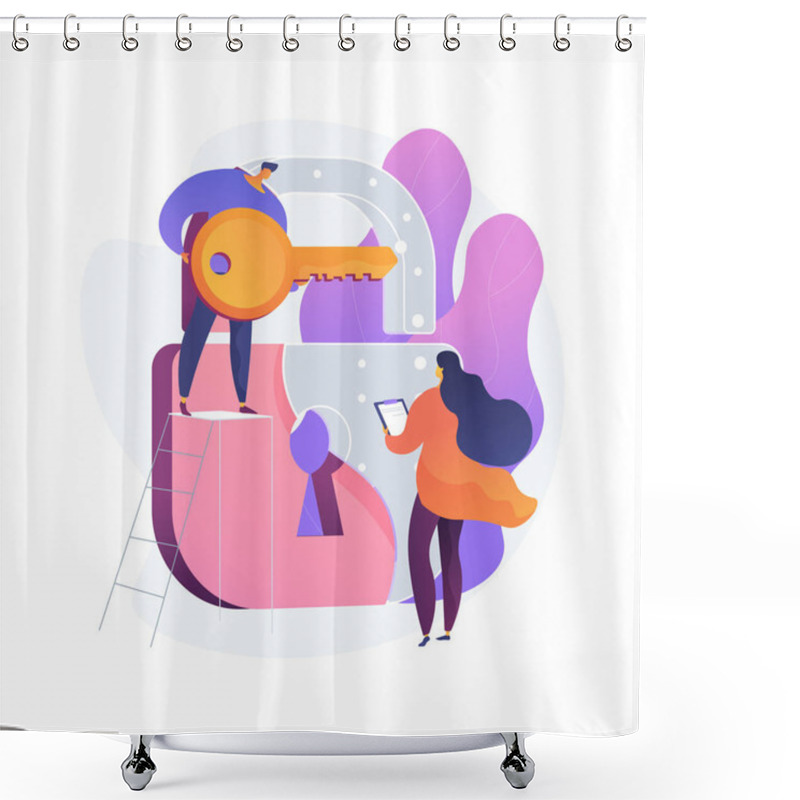 Personality  Privacy Engineering Abstract Concept Vector Illustration. Shower Curtains