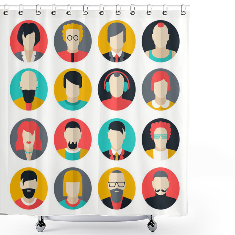 Personality  Stylized Character People Avatars Shower Curtains