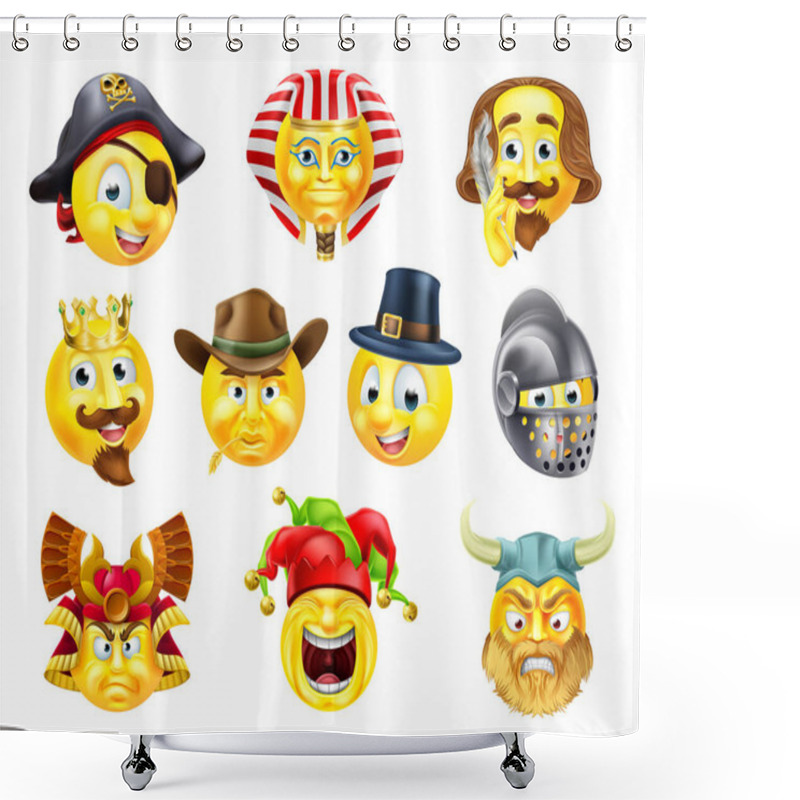 Personality  History Emoji Emoticon Set Shower Curtains