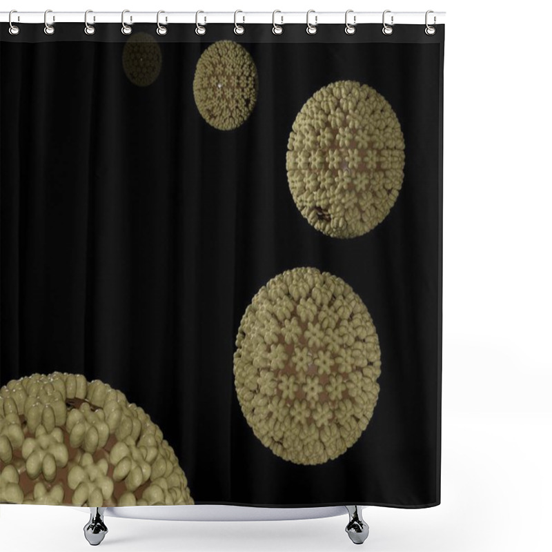 Personality  Herpes Simplex Virus 1 And 2 (HSV-1 And HSV-2) 3d Rendering Shower Curtains