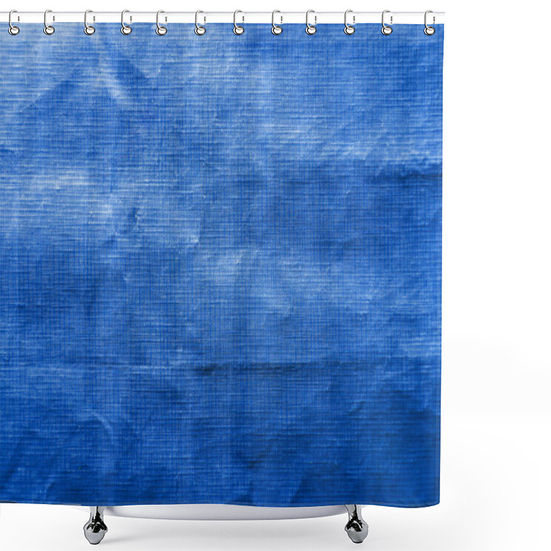 Personality  Dirty Crumpled Blue Synthetic Fabric Texture With A Well-traced Light And Shadow Pattern Shower Curtains