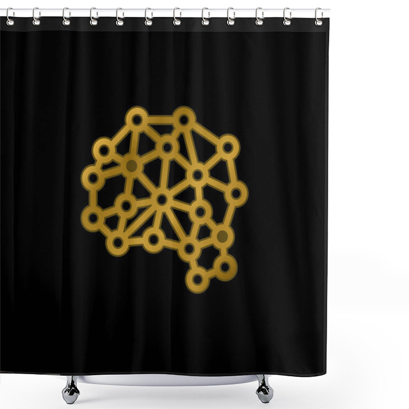 Personality  Artificial Intelligence Gold Plated Metalic Icon Or Logo Vector Shower Curtains