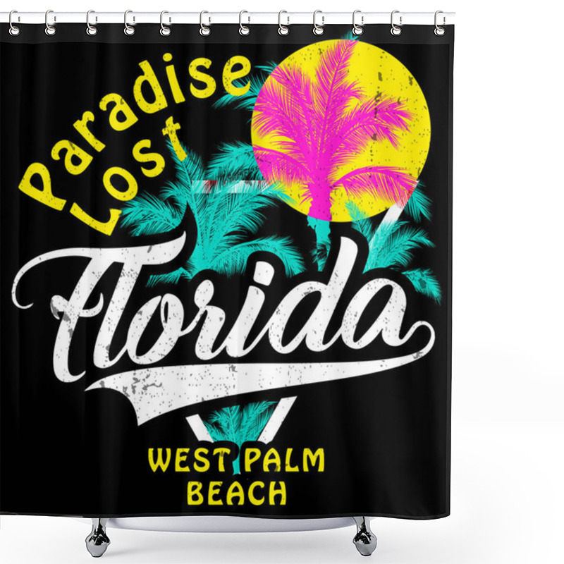 Personality  Florida Summer Tee Graphic Design Shower Curtains