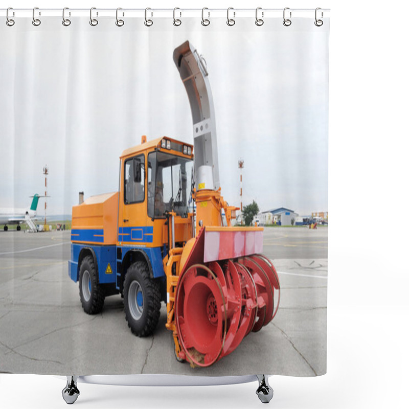 Personality  Snow Plough In Airport Shower Curtains