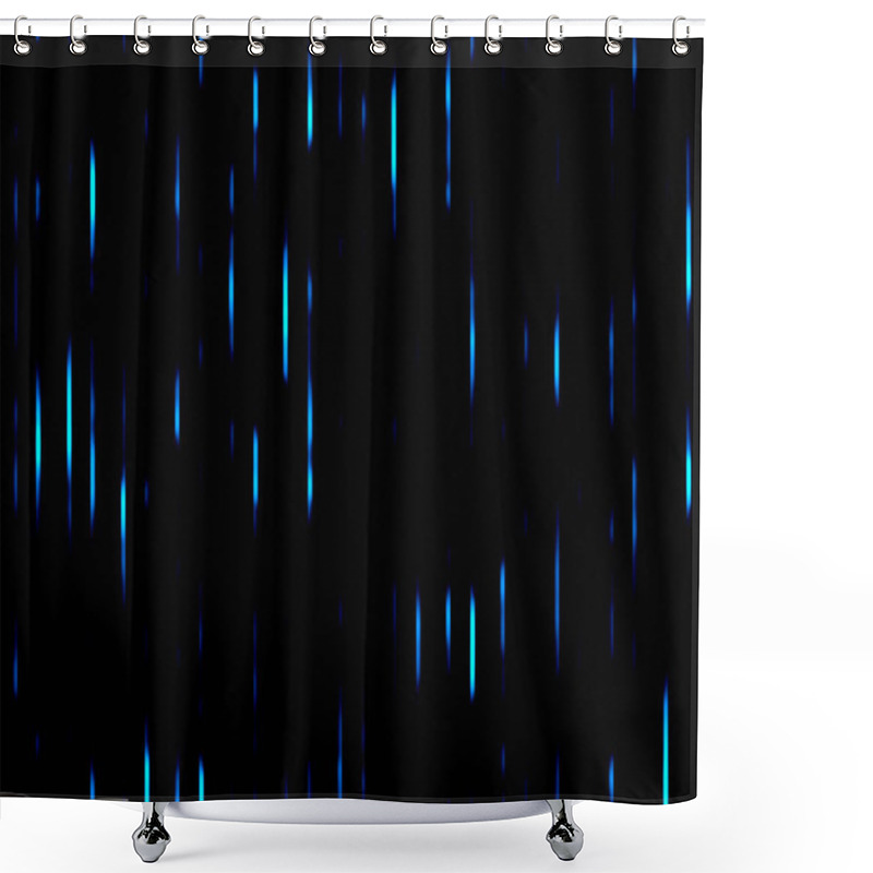 Personality  Ice Blue Neon Vertical Line Abstract With A Futuristic Minimalist Aesthetic Shower Curtains