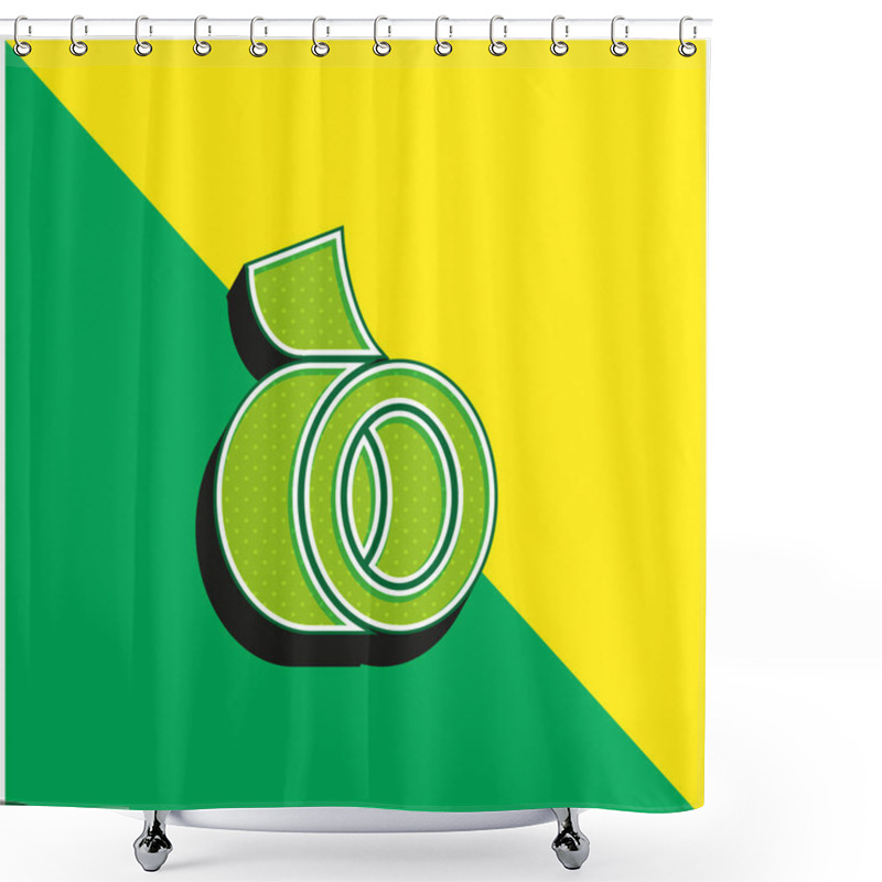 Personality  Adhesive Tape Green And Yellow Modern 3d Vector Icon Logo Shower Curtains