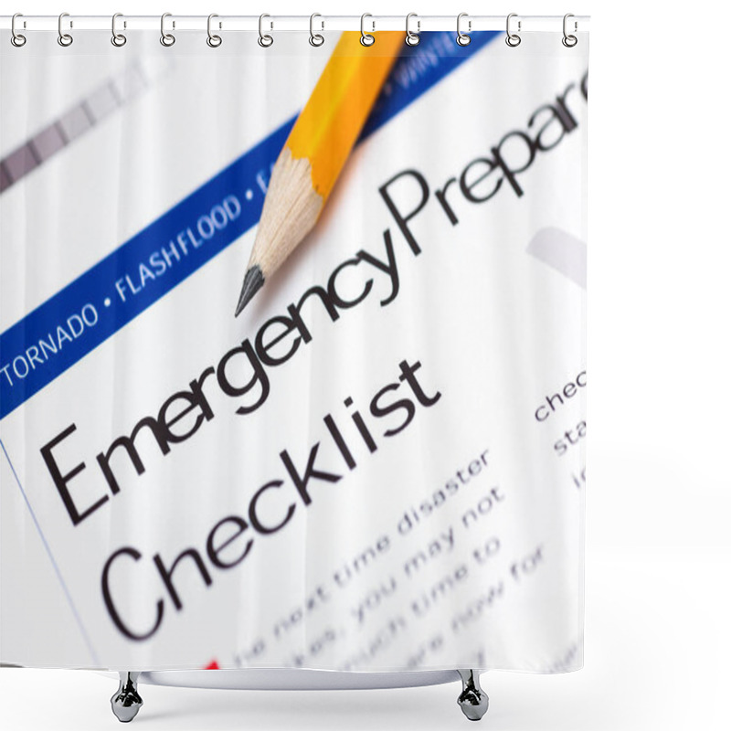 Personality  Emergency Preparedness Checklist With Pencil Shower Curtains