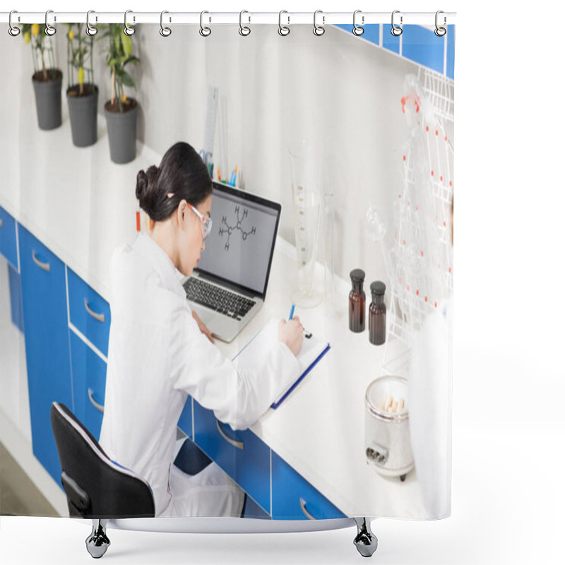 Personality  Young Scientist In Laboratory  Shower Curtains