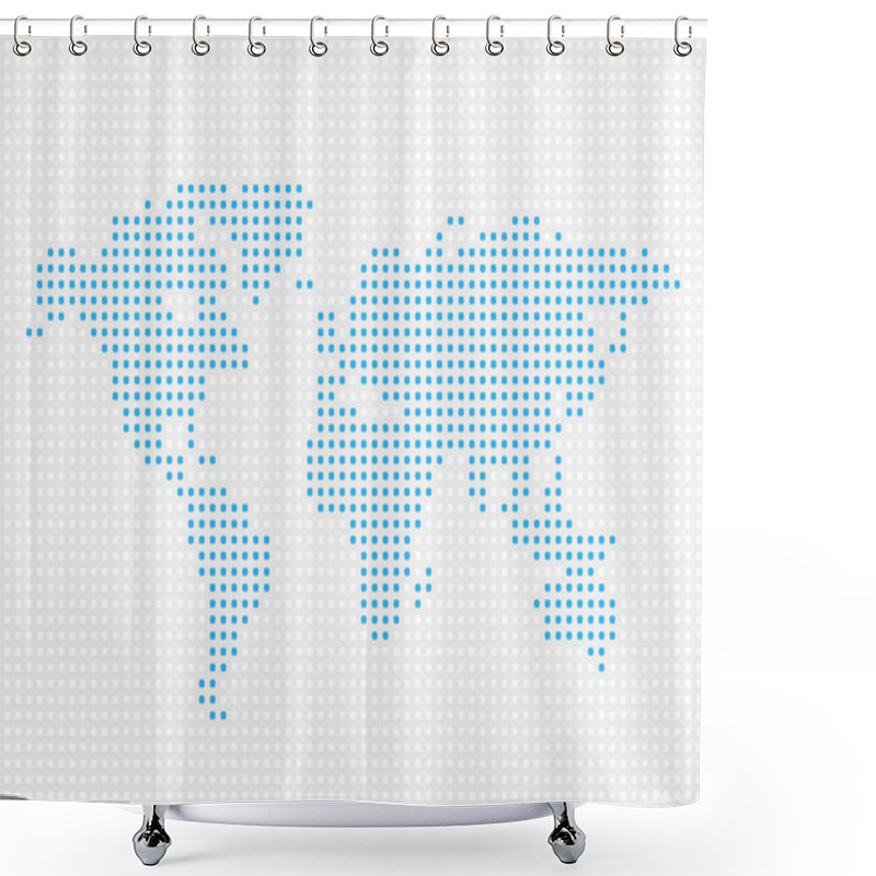 Personality  World Map Dot Illustration Shower Curtains