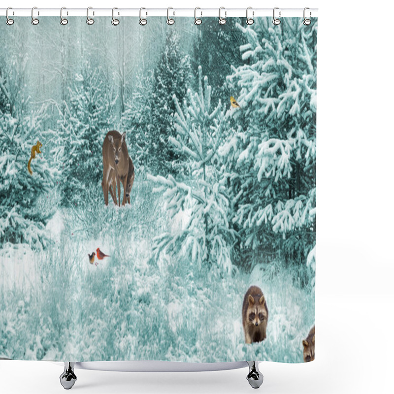 Personality  Christmas Card Design. Shower Curtains