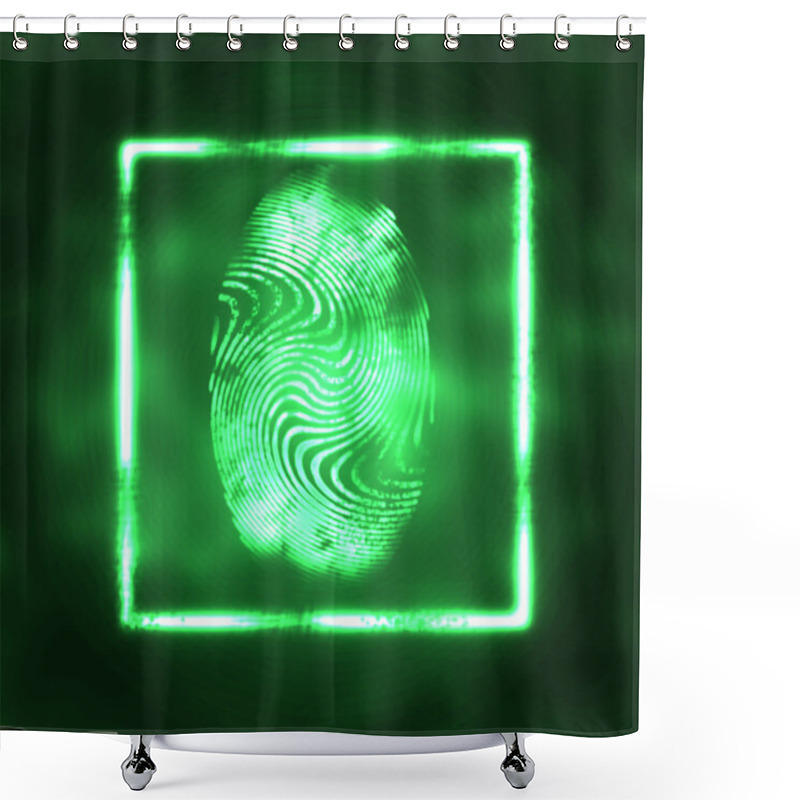 Personality  Illustration Of The Fingerprint Shower Curtains