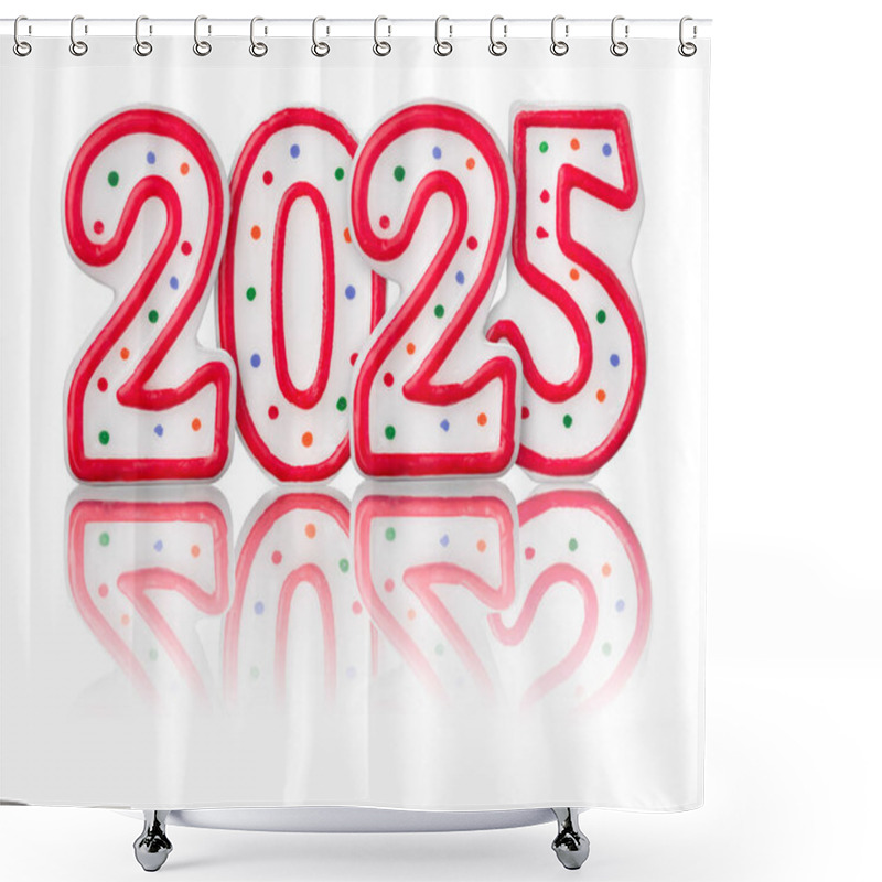 Personality  Red Number 2025 With Reflection Shower Curtains