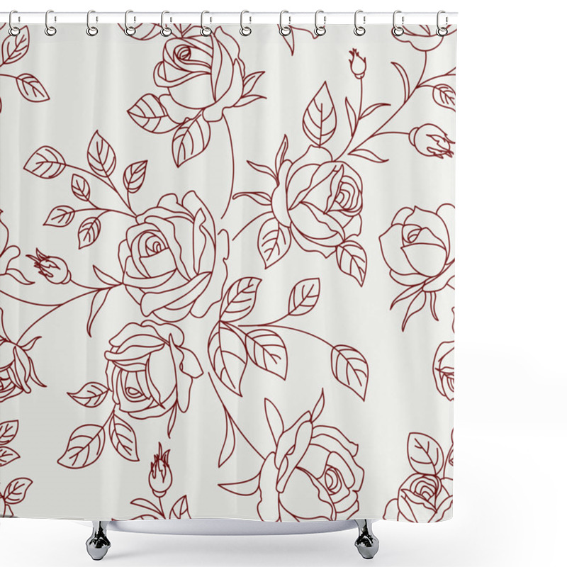 Personality  Wallpaper With Roses Shower Curtains