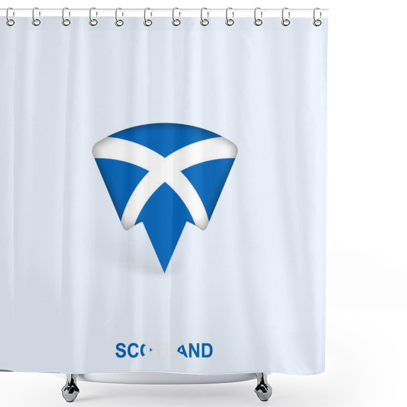 Personality  Scotland Flag Map Pointer Design With Shadow. Shower Curtains