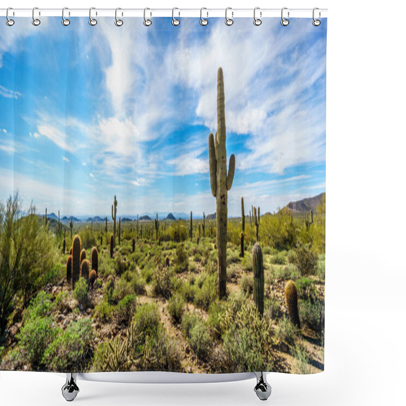 Personality  Vallley Of The Sun Of Usery Mountain In Arizona, USA Shower Curtains