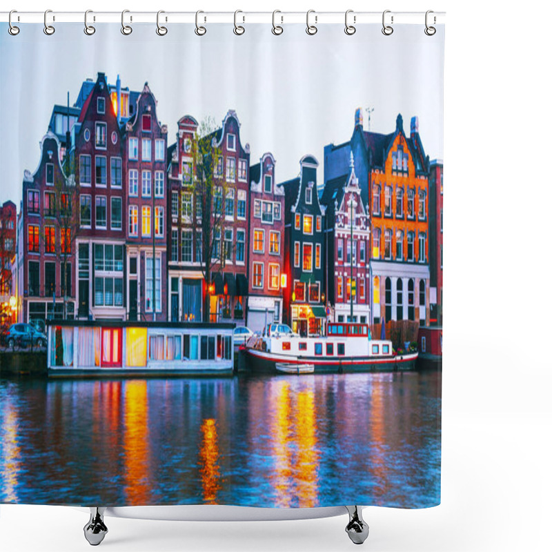 Personality  Night City View Of Amsterdam Shower Curtains