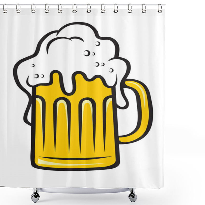 Personality  Tankard Of Beer With A Big Frothy Head Shower Curtains