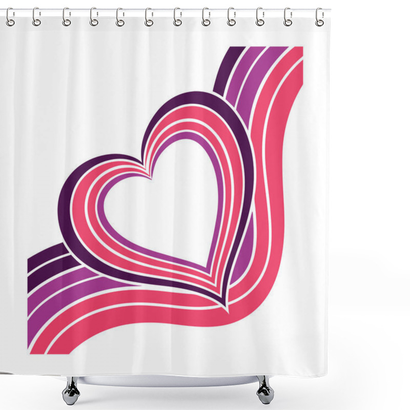 Personality  Abstract Heart Forms With Fluid Waves And Curves. Illustrative Valentines Elements. Shower Curtains