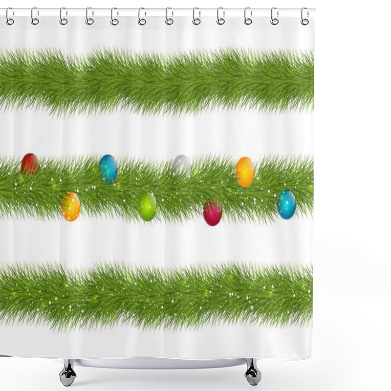 Personality  Christmas Borders Shower Curtains