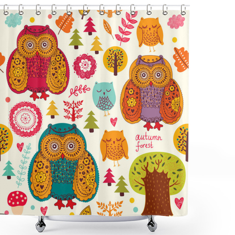 Personality  Background Wiht Owls Shower Curtains